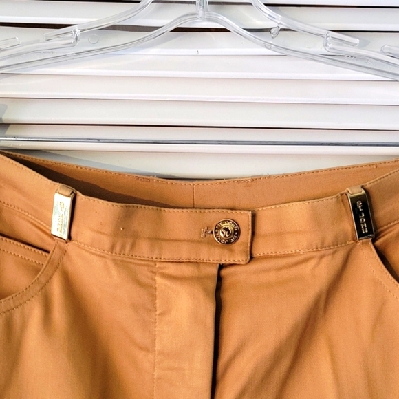 ST JOHN SPORTS BLACK LABEL SZ10 5 POCKETS  DARK GOLD PANTS WITH GOLD HARDWEAR - Picture 7 of 9